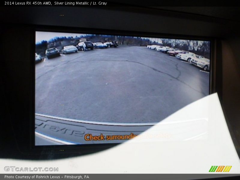 Silver Lining Metallic / Lt. Gray 2014 Lexus RX 450h AWD