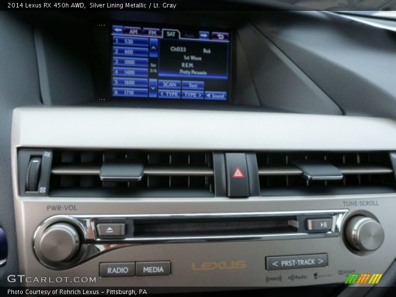 Silver Lining Metallic / Lt. Gray 2014 Lexus RX 450h AWD