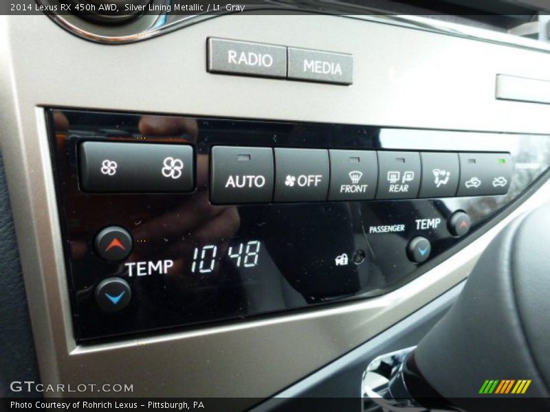 Silver Lining Metallic / Lt. Gray 2014 Lexus RX 450h AWD
