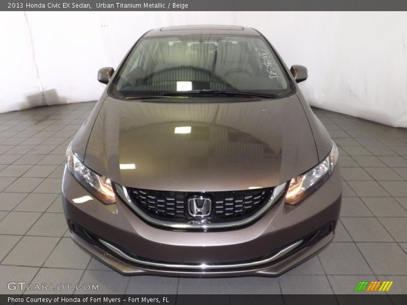 Urban Titanium Metallic / Beige 2013 Honda Civic EX Sedan