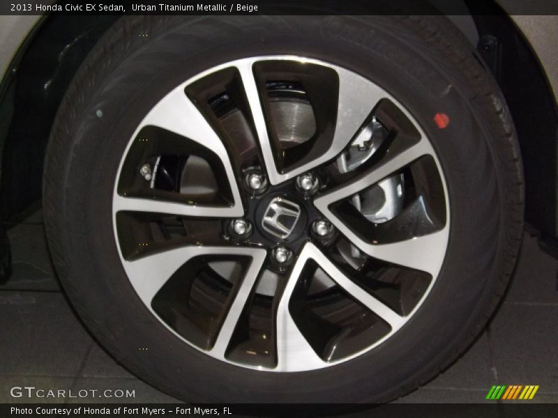 Urban Titanium Metallic / Beige 2013 Honda Civic EX Sedan