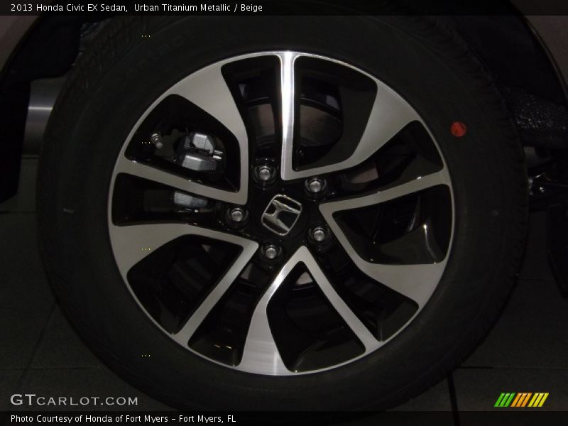 Urban Titanium Metallic / Beige 2013 Honda Civic EX Sedan