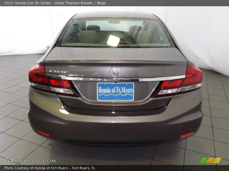 Urban Titanium Metallic / Beige 2013 Honda Civic EX Sedan