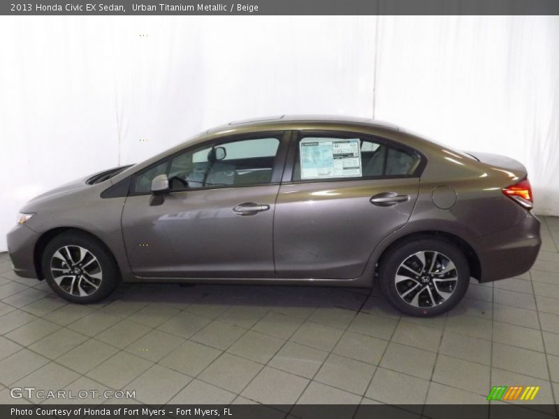 Urban Titanium Metallic / Beige 2013 Honda Civic EX Sedan