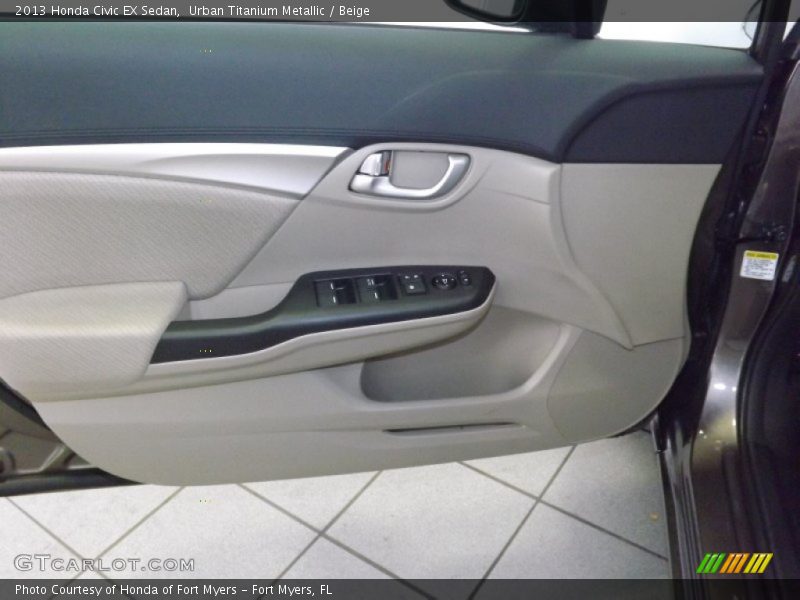 Urban Titanium Metallic / Beige 2013 Honda Civic EX Sedan