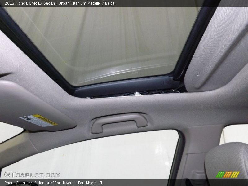 Urban Titanium Metallic / Beige 2013 Honda Civic EX Sedan