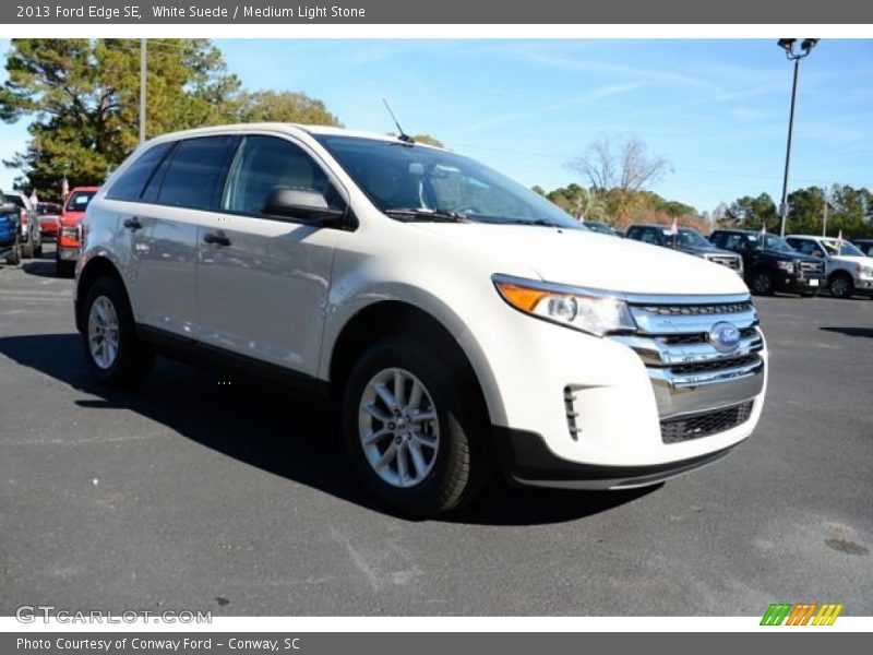 White Suede / Medium Light Stone 2013 Ford Edge SE