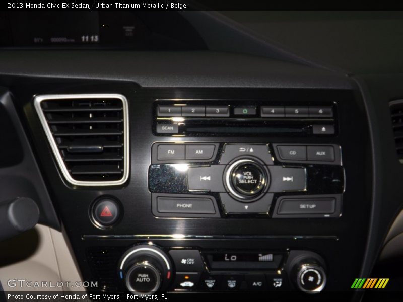 Urban Titanium Metallic / Beige 2013 Honda Civic EX Sedan
