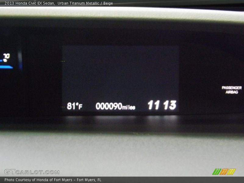 Urban Titanium Metallic / Beige 2013 Honda Civic EX Sedan