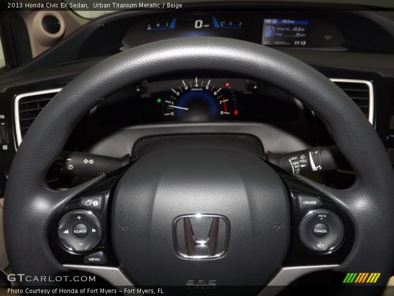 Urban Titanium Metallic / Beige 2013 Honda Civic EX Sedan