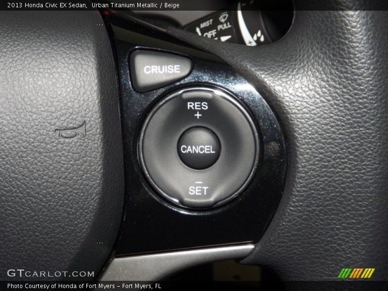 Urban Titanium Metallic / Beige 2013 Honda Civic EX Sedan