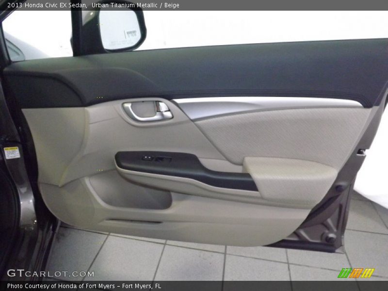 Urban Titanium Metallic / Beige 2013 Honda Civic EX Sedan