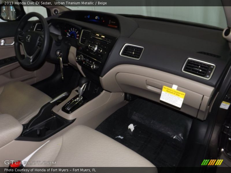 Urban Titanium Metallic / Beige 2013 Honda Civic EX Sedan