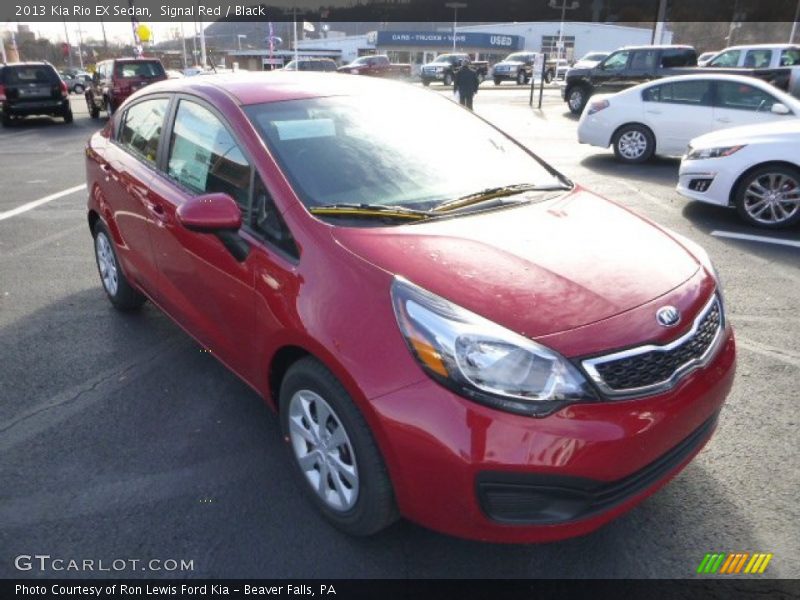 Signal Red / Black 2013 Kia Rio EX Sedan