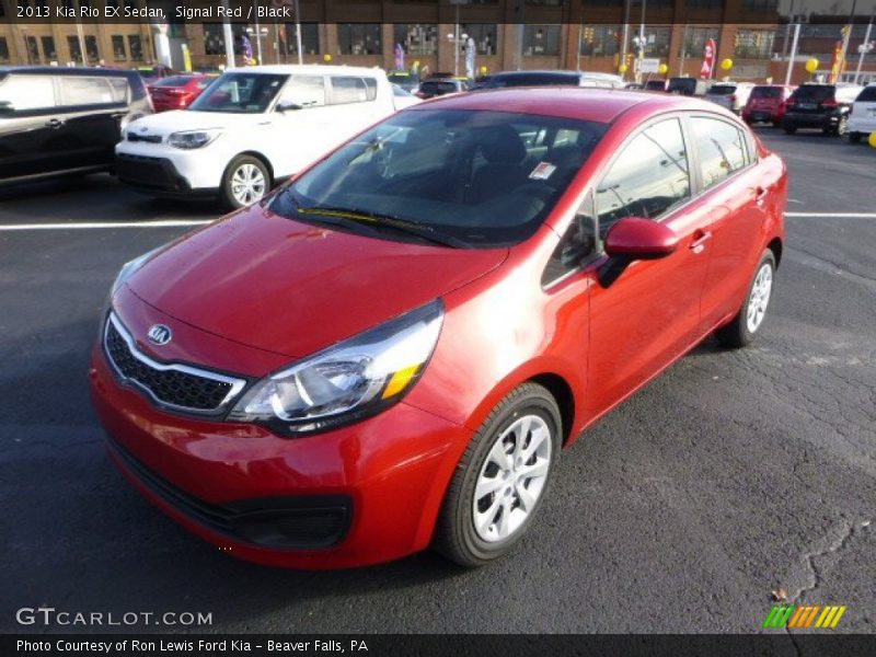 Signal Red / Black 2013 Kia Rio EX Sedan