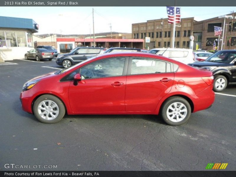 Signal Red / Black 2013 Kia Rio EX Sedan