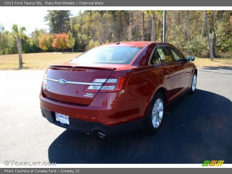 Ruby Red Metallic / Charcoal Black 2013 Ford Taurus SEL