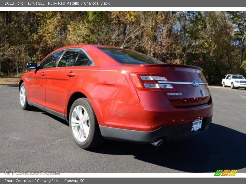 Ruby Red Metallic / Charcoal Black 2013 Ford Taurus SEL