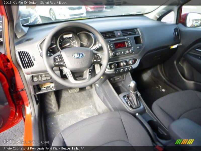 Signal Red / Black 2013 Kia Rio EX Sedan