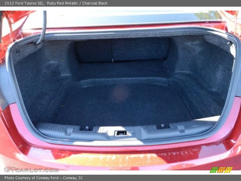Ruby Red Metallic / Charcoal Black 2013 Ford Taurus SEL