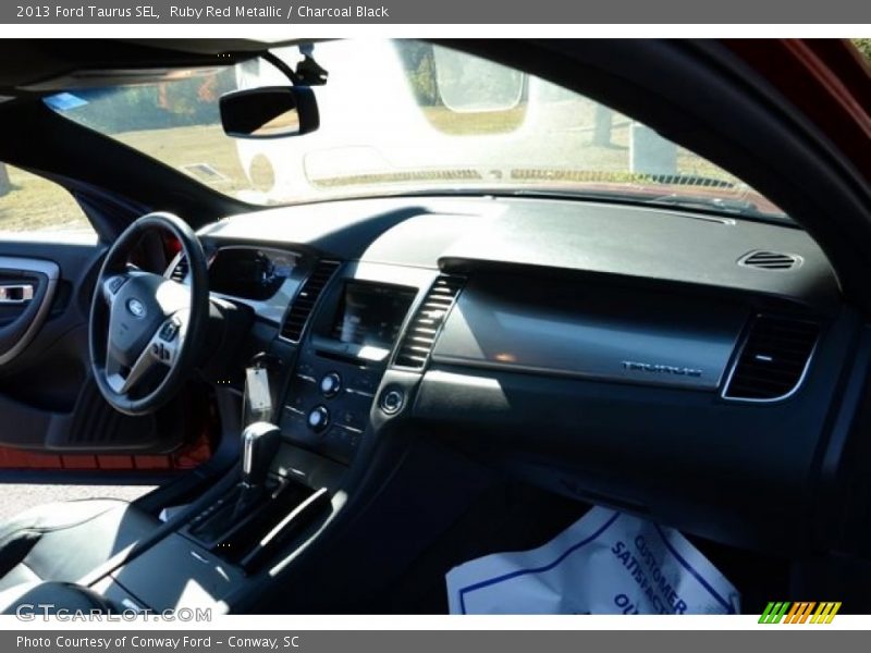 Ruby Red Metallic / Charcoal Black 2013 Ford Taurus SEL