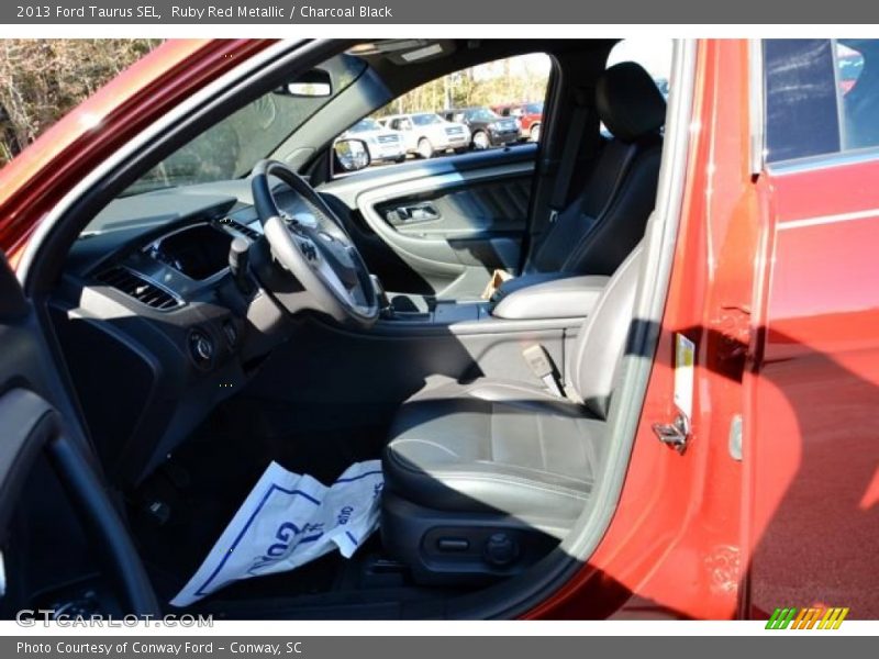 Ruby Red Metallic / Charcoal Black 2013 Ford Taurus SEL