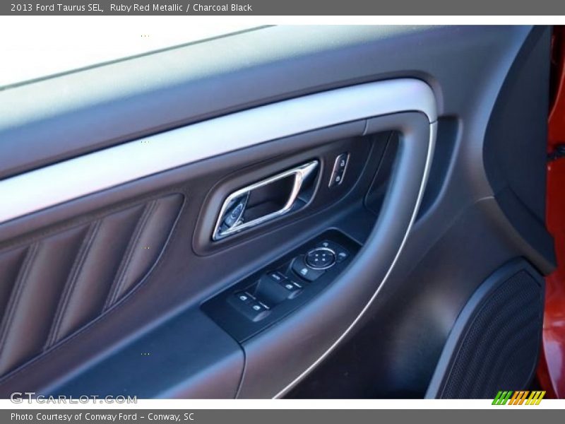 Ruby Red Metallic / Charcoal Black 2013 Ford Taurus SEL