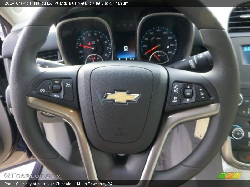 Atlantis Blue Metallic / Jet Black/Titanium 2014 Chevrolet Malibu LS