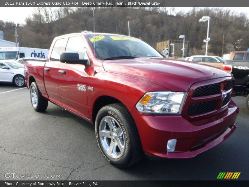 Deep Cherry Red Pearl / Black/Diesel Gray 2013 Ram 1500 Express Quad Cab 4x4