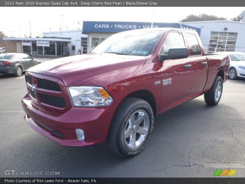Deep Cherry Red Pearl / Black/Diesel Gray 2013 Ram 1500 Express Quad Cab 4x4