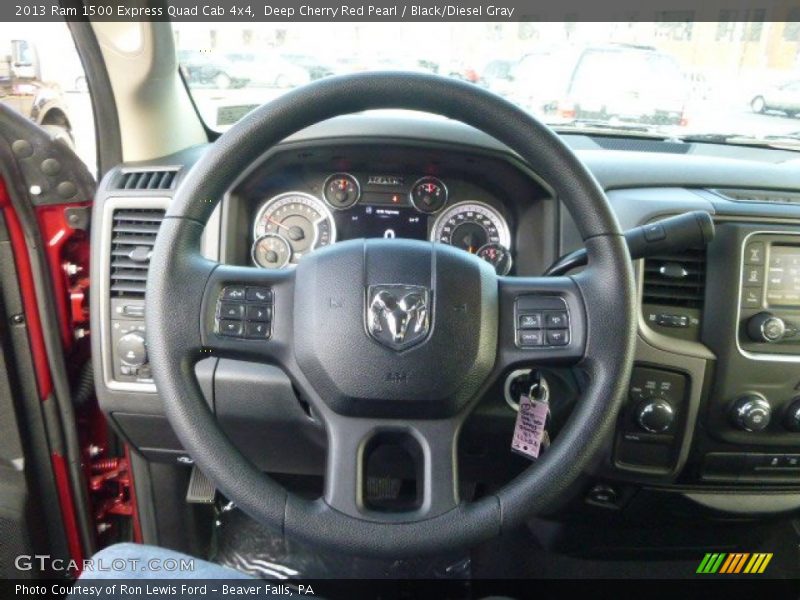 Deep Cherry Red Pearl / Black/Diesel Gray 2013 Ram 1500 Express Quad Cab 4x4