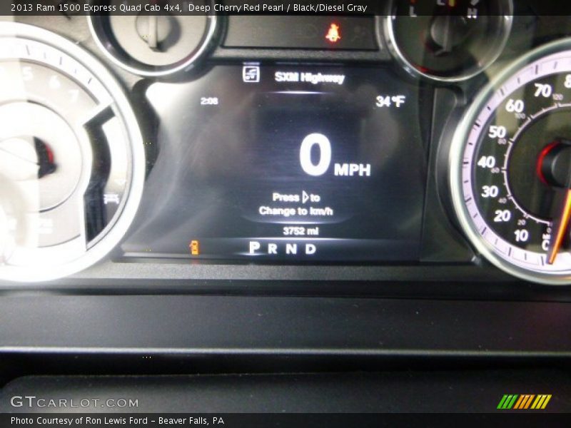 Deep Cherry Red Pearl / Black/Diesel Gray 2013 Ram 1500 Express Quad Cab 4x4