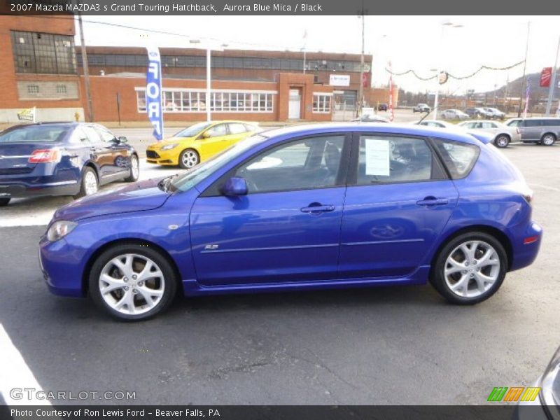 Aurora Blue Mica / Black 2007 Mazda MAZDA3 s Grand Touring Hatchback