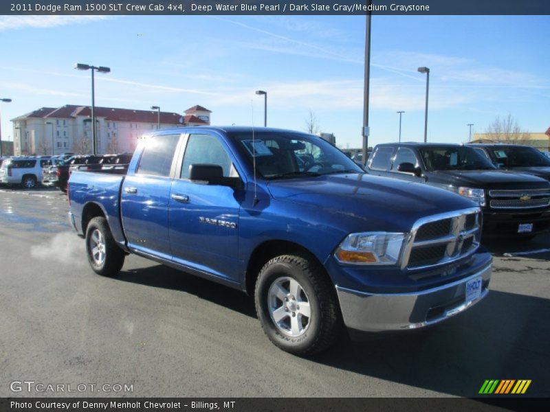 Deep Water Blue Pearl / Dark Slate Gray/Medium Graystone 2011 Dodge Ram 1500 SLT Crew Cab 4x4