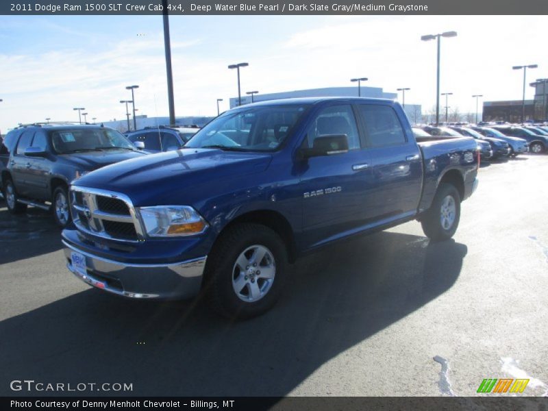 Deep Water Blue Pearl / Dark Slate Gray/Medium Graystone 2011 Dodge Ram 1500 SLT Crew Cab 4x4