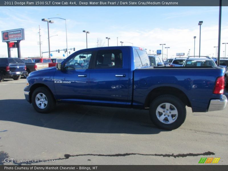 Deep Water Blue Pearl / Dark Slate Gray/Medium Graystone 2011 Dodge Ram 1500 SLT Crew Cab 4x4