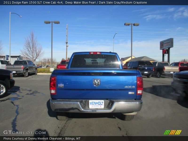 Deep Water Blue Pearl / Dark Slate Gray/Medium Graystone 2011 Dodge Ram 1500 SLT Crew Cab 4x4