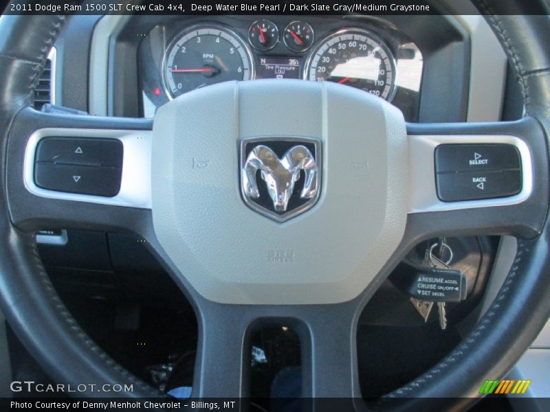 Deep Water Blue Pearl / Dark Slate Gray/Medium Graystone 2011 Dodge Ram 1500 SLT Crew Cab 4x4