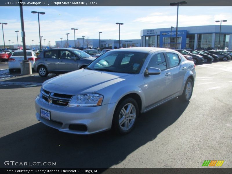 Bright Silver Metallic / Black 2012 Dodge Avenger SXT