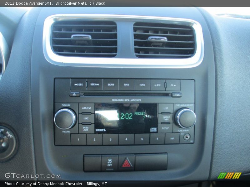 Bright Silver Metallic / Black 2012 Dodge Avenger SXT