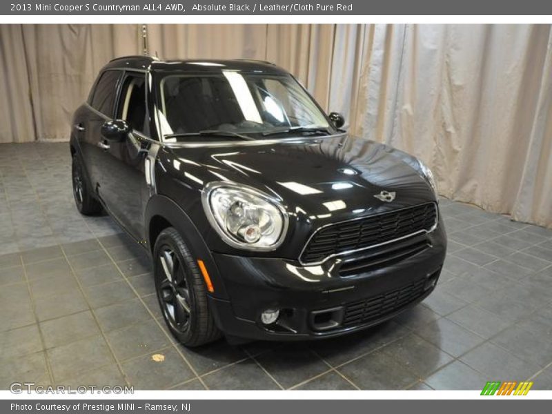 Absolute Black / Leather/Cloth Pure Red 2013 Mini Cooper S Countryman ALL4 AWD