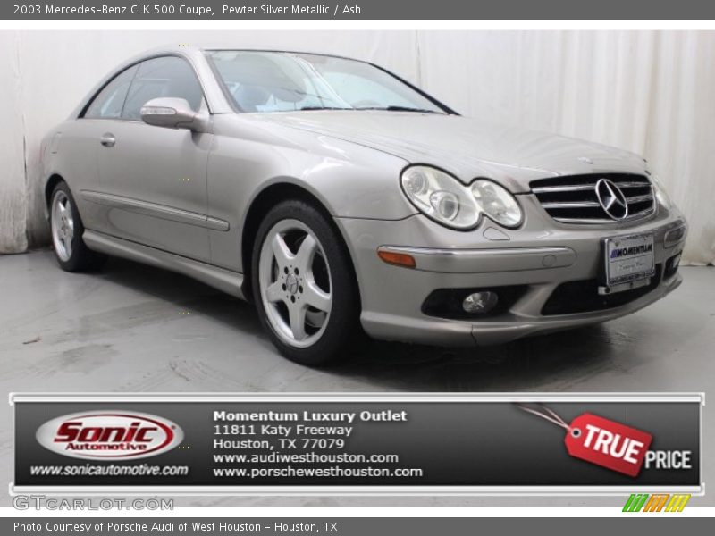 Pewter Silver Metallic / Ash 2003 Mercedes-Benz CLK 500 Coupe