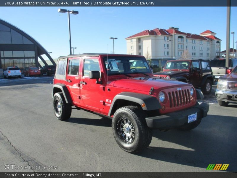 Flame Red / Dark Slate Gray/Medium Slate Gray 2009 Jeep Wrangler Unlimited X 4x4