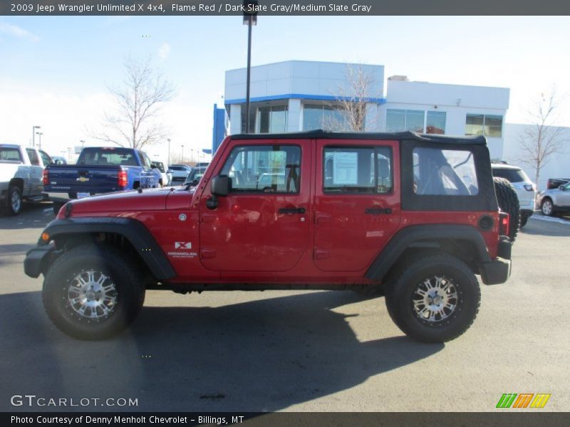 Flame Red / Dark Slate Gray/Medium Slate Gray 2009 Jeep Wrangler Unlimited X 4x4