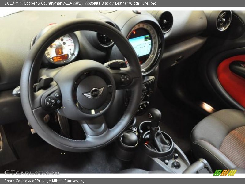 Absolute Black / Leather/Cloth Pure Red 2013 Mini Cooper S Countryman ALL4 AWD