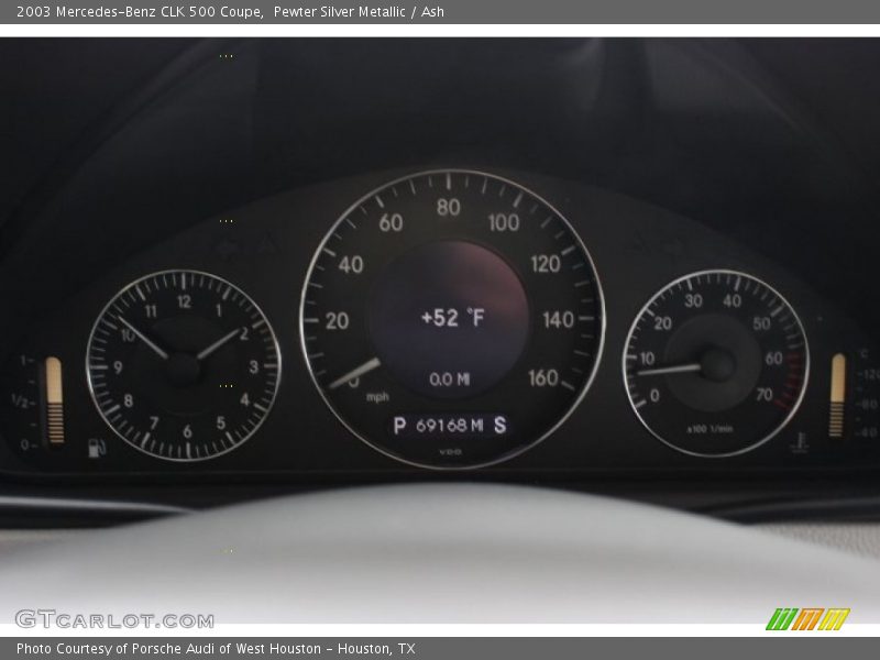 Pewter Silver Metallic / Ash 2003 Mercedes-Benz CLK 500 Coupe