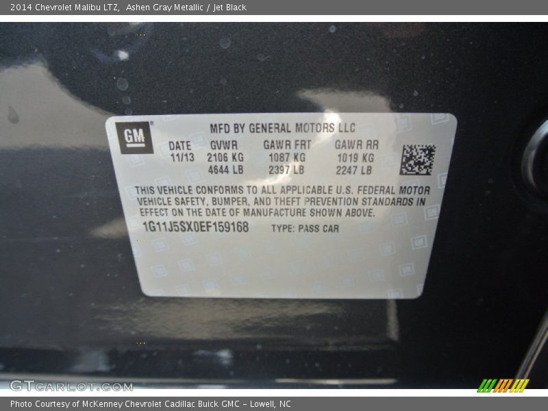 Ashen Gray Metallic / Jet Black 2014 Chevrolet Malibu LTZ