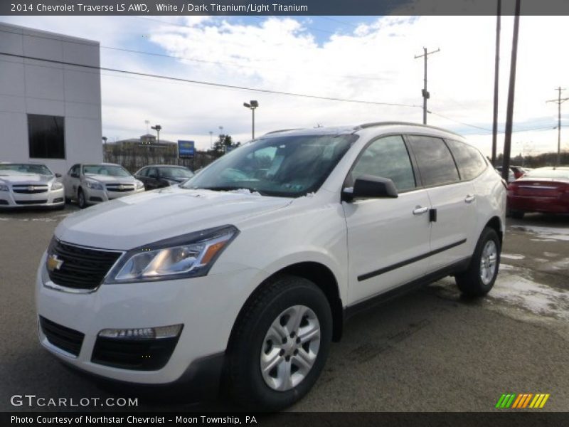 White / Dark Titanium/Light Titanium 2014 Chevrolet Traverse LS AWD