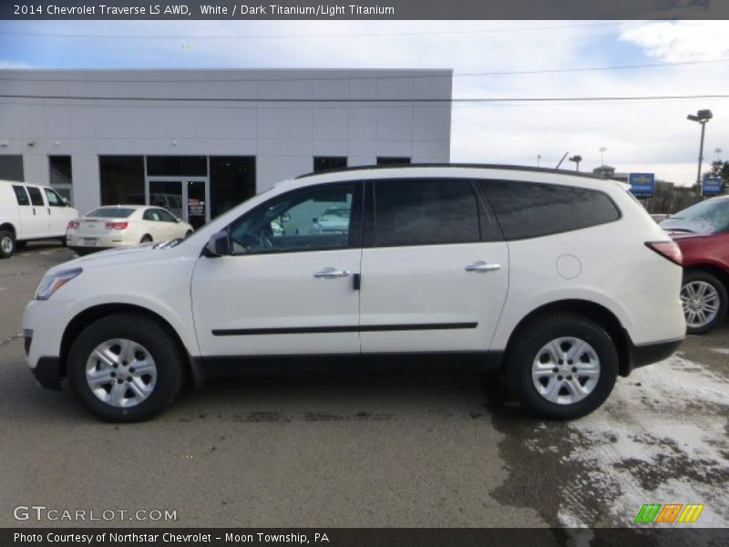 White / Dark Titanium/Light Titanium 2014 Chevrolet Traverse LS AWD