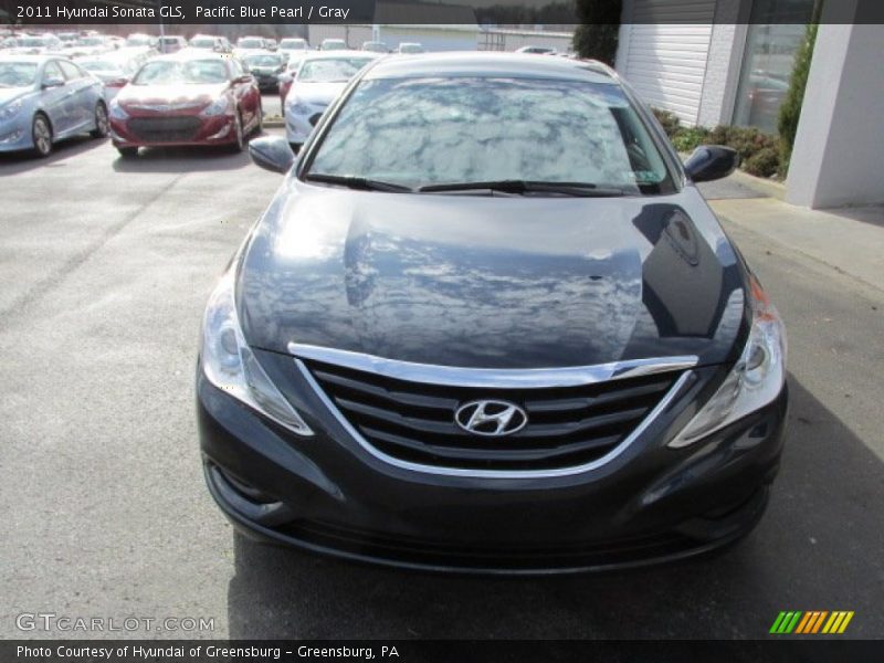 Pacific Blue Pearl / Gray 2011 Hyundai Sonata GLS